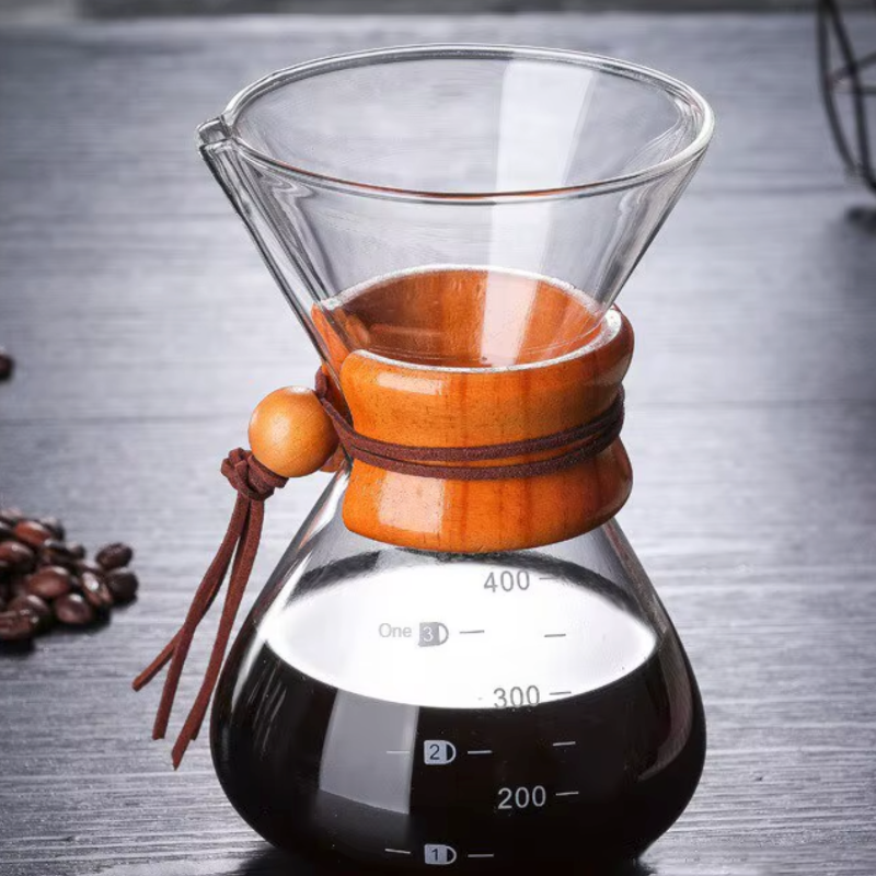 Cafetière en verre avec filtre infusion goutte à goutte