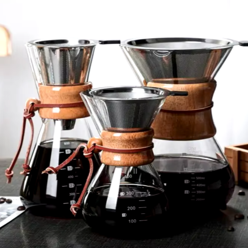 Cafetière en verre avec filtre infusion goutte à goutte