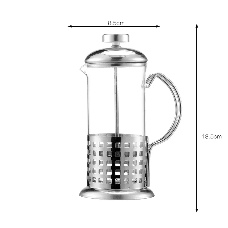 Cafetière à piston à motif verre et inox 350ml