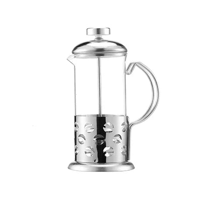 Cafetière à piston à motif verre et inox 350ml