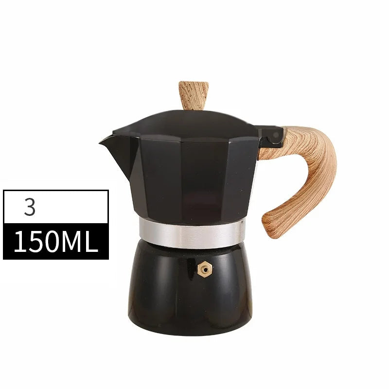 Cafetière Italienne avec manche en bois