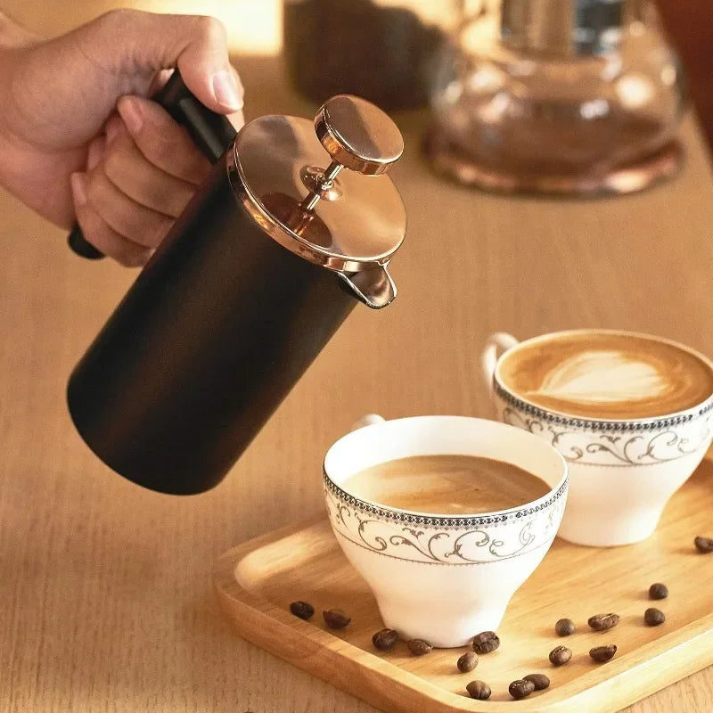 Cafetière à piston double paroi inox