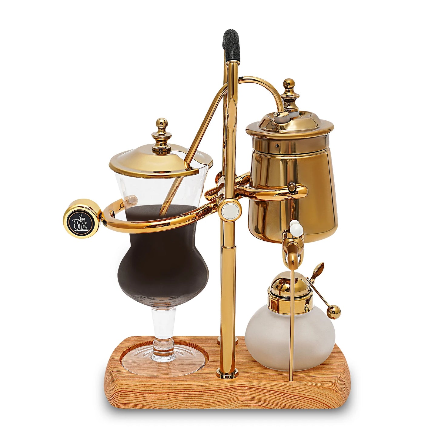 Cafetière à siphon dorée vintage
