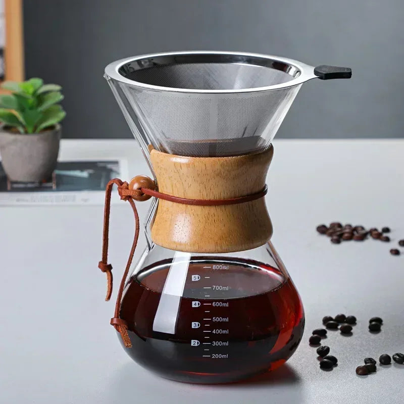 Cafetière en verre avec filtre infusion goutte à goutte