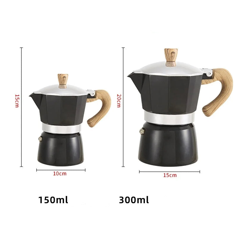 Cafetière Italienne avec manche en bois