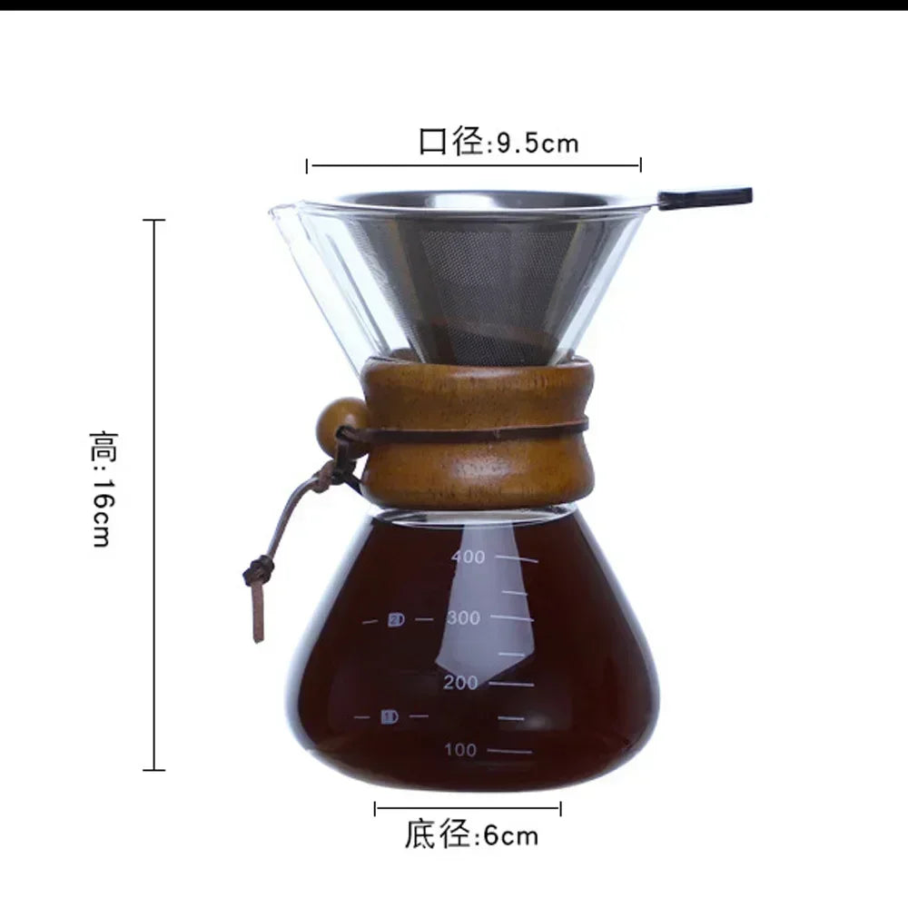 Cafetière en verre avec filtre infusion goutte à goutte