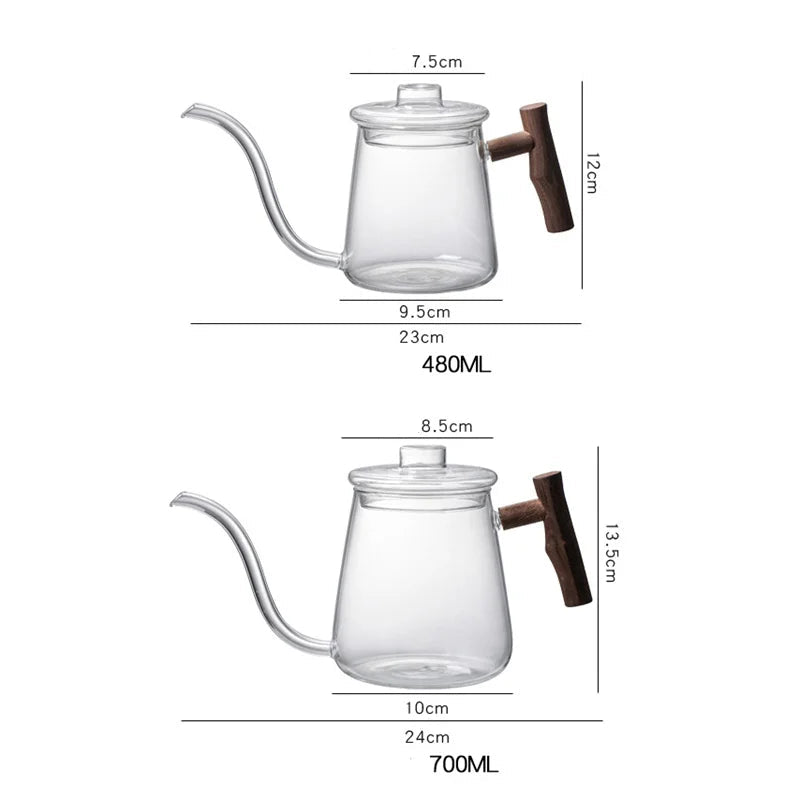 Bouilloire col de cygne en verre