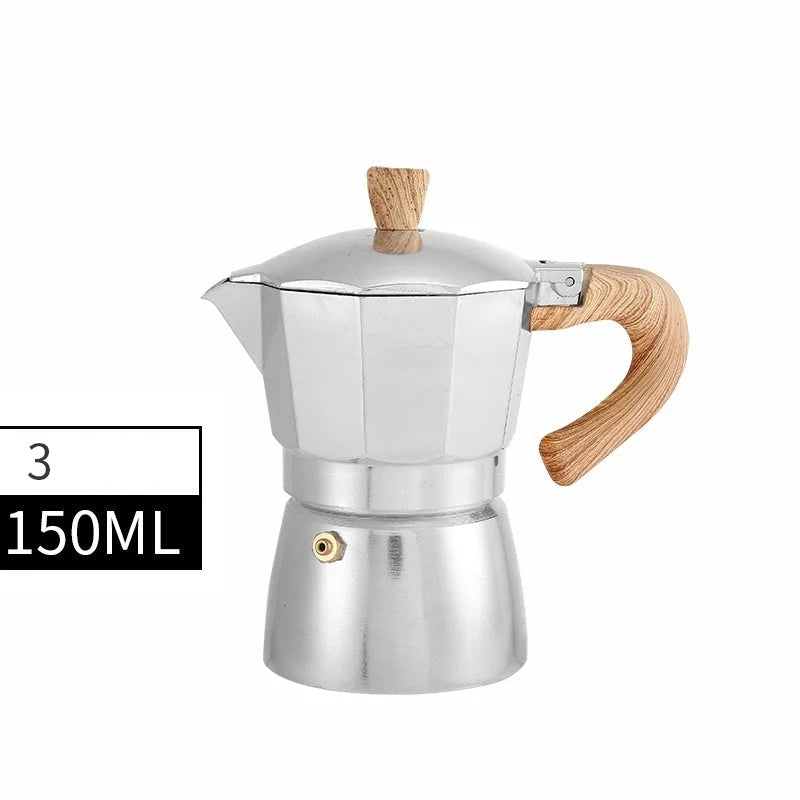 Cafetière Italienne avec manche en bois