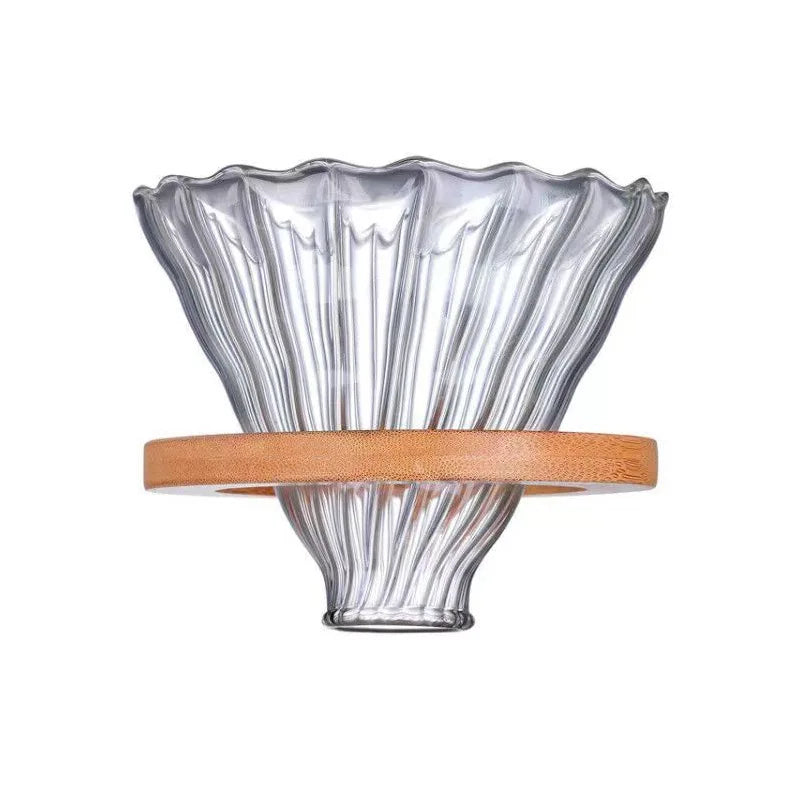 Porte filtre en verre avec support Bois