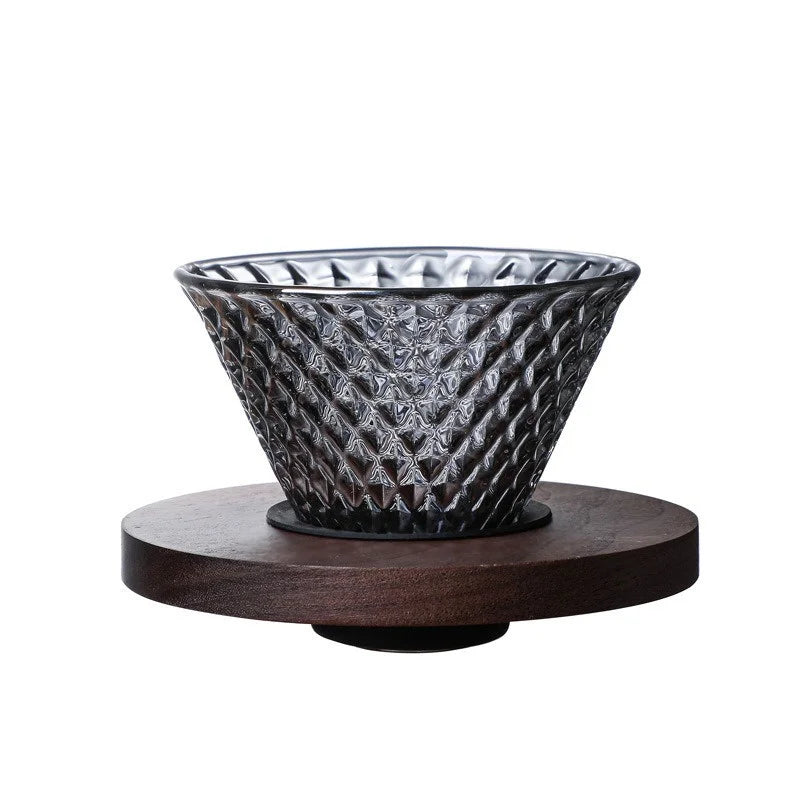 Porte filtre en verre et support bois
