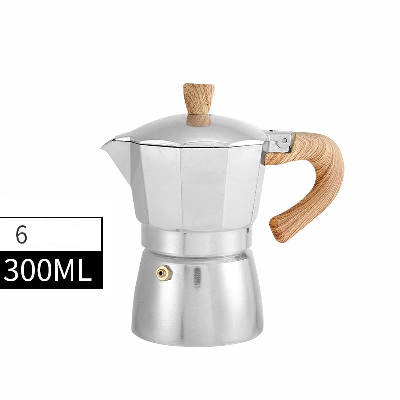 Cafetière Italienne avec manche en bois