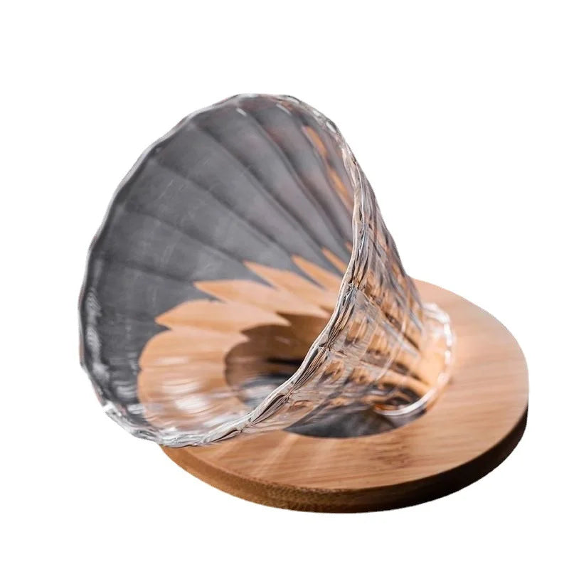 Porte filtre en verre avec support Bois