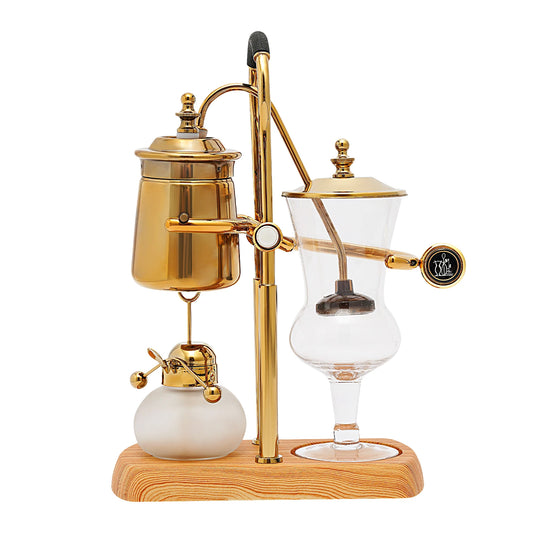 Cafetière à siphon dorée vintage