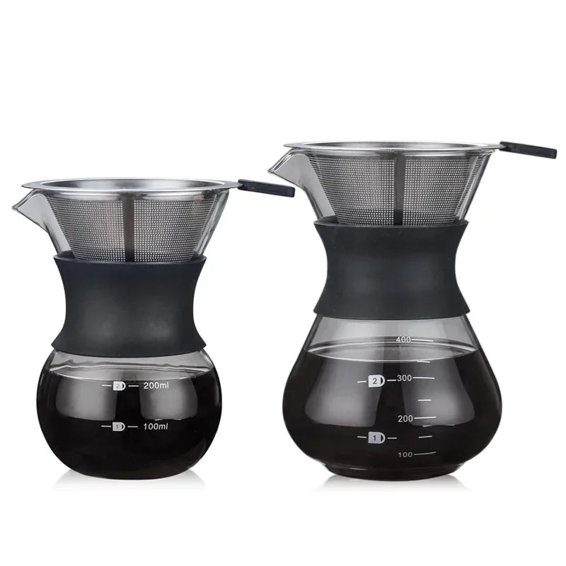 Cafetière filtre manuelle en verre – 200/400ml