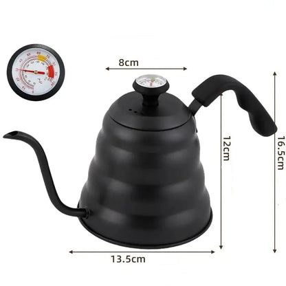 Bouilloire col de cygne inox avec thermomètre intégré 1L