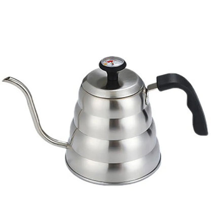 Bouilloire col de cygne inox avec thermomètre intégré 1L