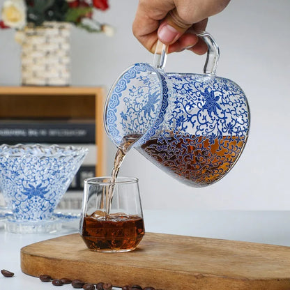 Cafetière goutte à goutte en verre style porcelaine