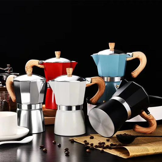 Cafetière Italienne avec manche en bois