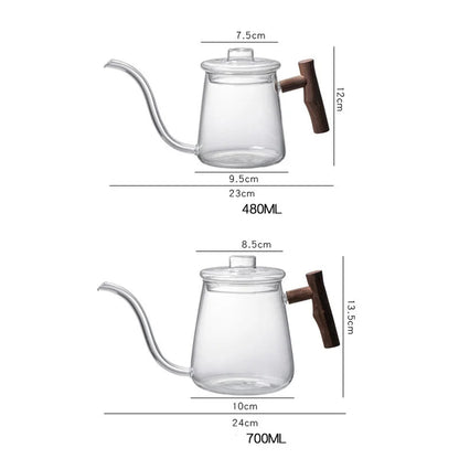 Bouilloire col de cygne en verre