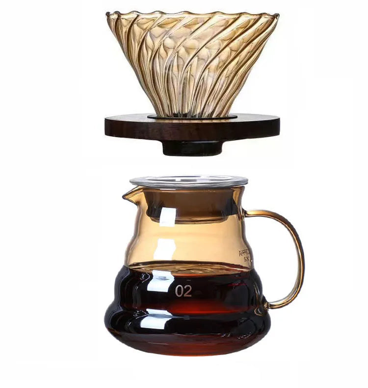 Cafetière filtre en verre avec porte-filtre – Verre marron
