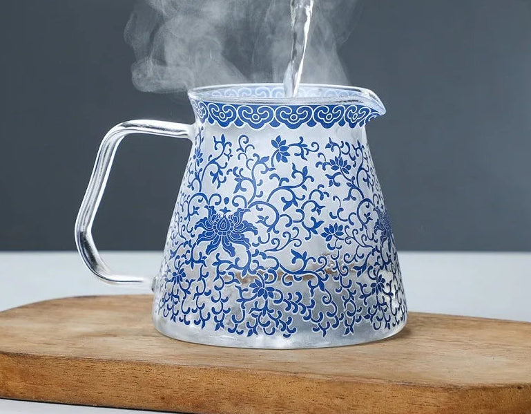 Cafetière goutte à goutte en verre style porcelaine